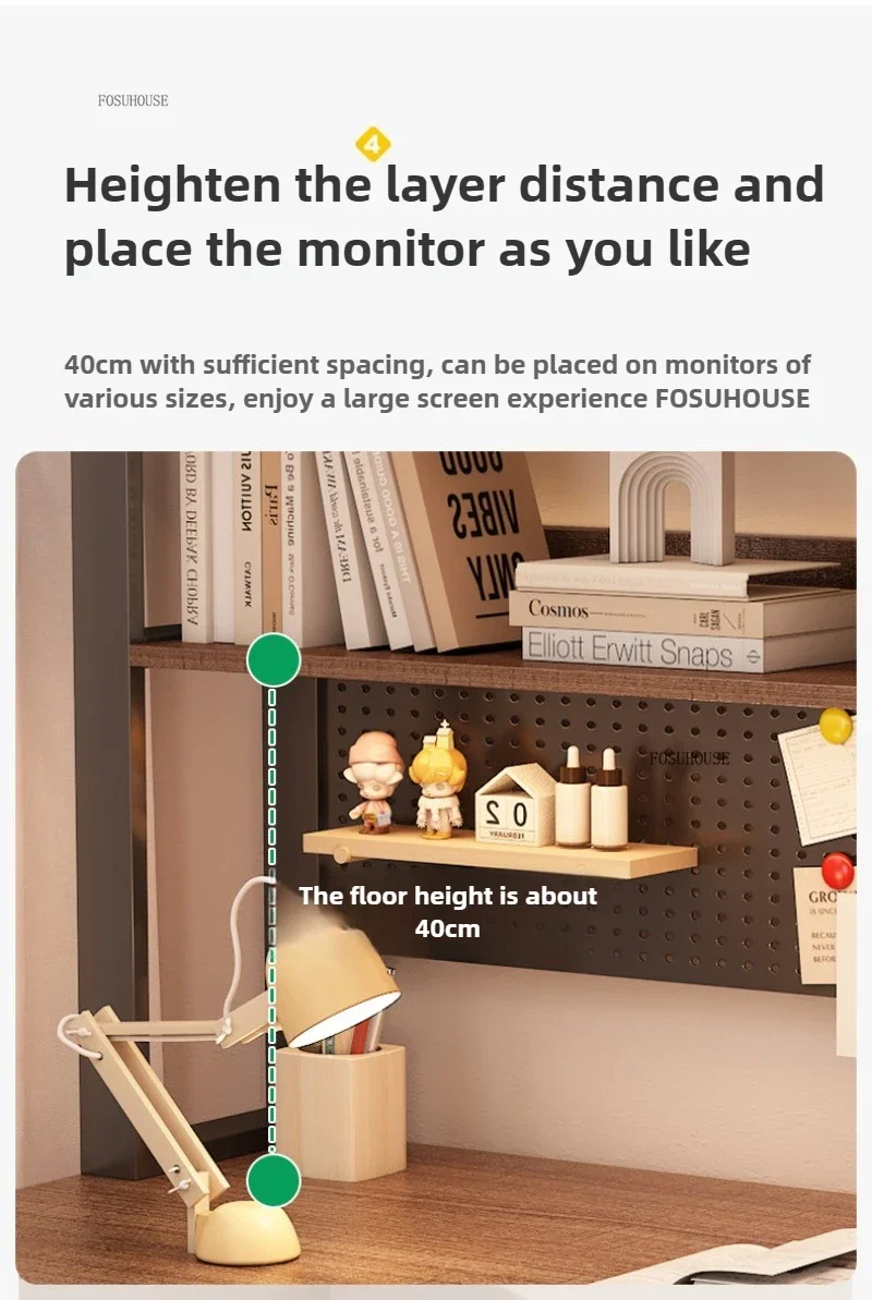 Modern Desktop Computer Desks Hole Board Desk Bookshelf Integrated Bedroom Simple Office Gaming Table Home Student Study Table C