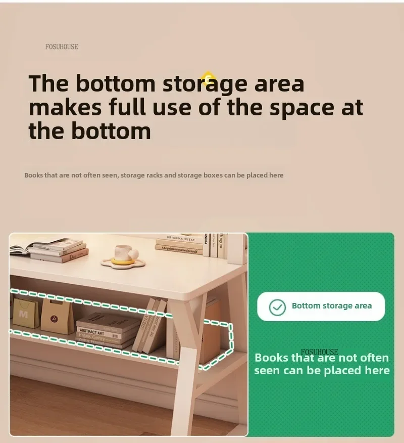 Modern Desktop Computer Desks Hole Board Desk Bookshelf Integrated Bedroom Simple Office Gaming Table Home Student Study Table C