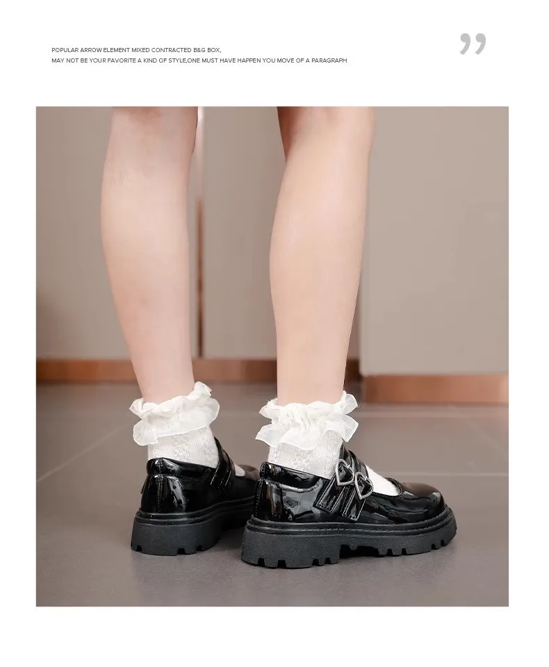 Girls Chunky Platform Mary Jane Shoes Children's Heart Buckle Strap Thick Heels Pumps Woman Black Patent Leather Lolita Shoes Girls Chunky Platform Mary Jane Shoes Children's Heart Buckle Strap Thick Heels Pumps Woman Black Patent Leather Lolita Shoes