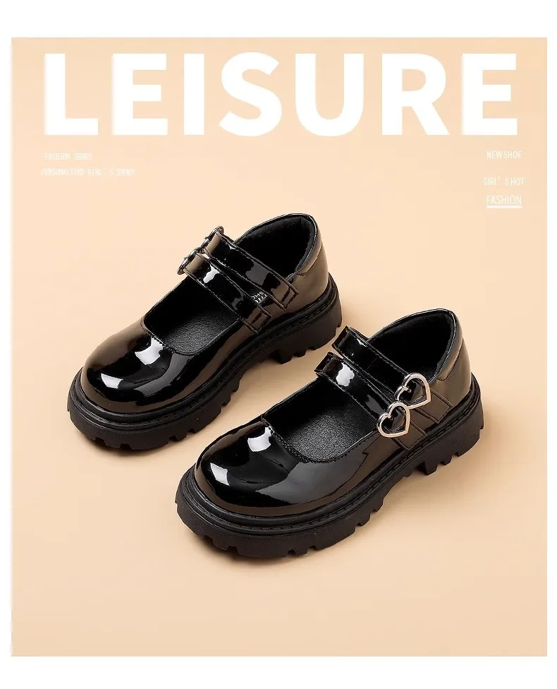 Girls Chunky Platform Mary Jane Shoes Children's Heart Buckle Strap Thick Heels Pumps Woman Black Patent Leather Lolita Shoes Girls Chunky Platform Mary Jane Shoes Children's Heart Buckle Strap Thick Heels Pumps Woman Black Patent Leather Lolita Shoes