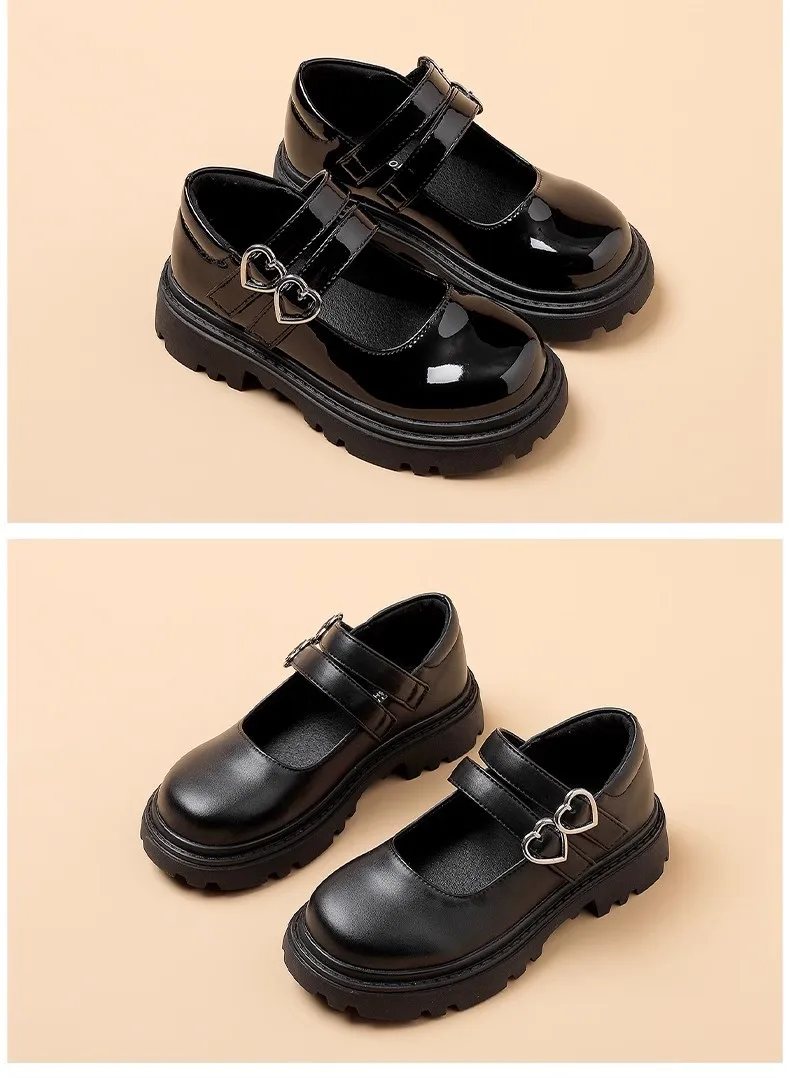 Girls Chunky Platform Mary Jane Shoes Children's Heart Buckle Strap Thick Heels Pumps Woman Black Patent Leather Lolita Shoes Girls Chunky Platform Mary Jane Shoes Children's Heart Buckle Strap Thick Heels Pumps Woman Black Patent Leather Lolita Shoes