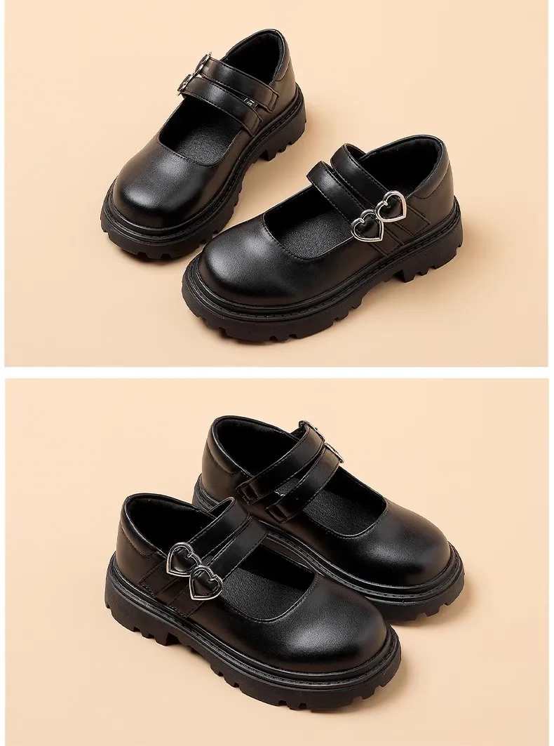 Girls Chunky Platform Mary Jane Shoes Children's Heart Buckle Strap Thick Heels Pumps Woman Black Patent Leather Lolita Shoes Girls Chunky Platform Mary Jane Shoes Children's Heart Buckle Strap Thick Heels Pumps Woman Black Patent Leather Lolita Shoes
