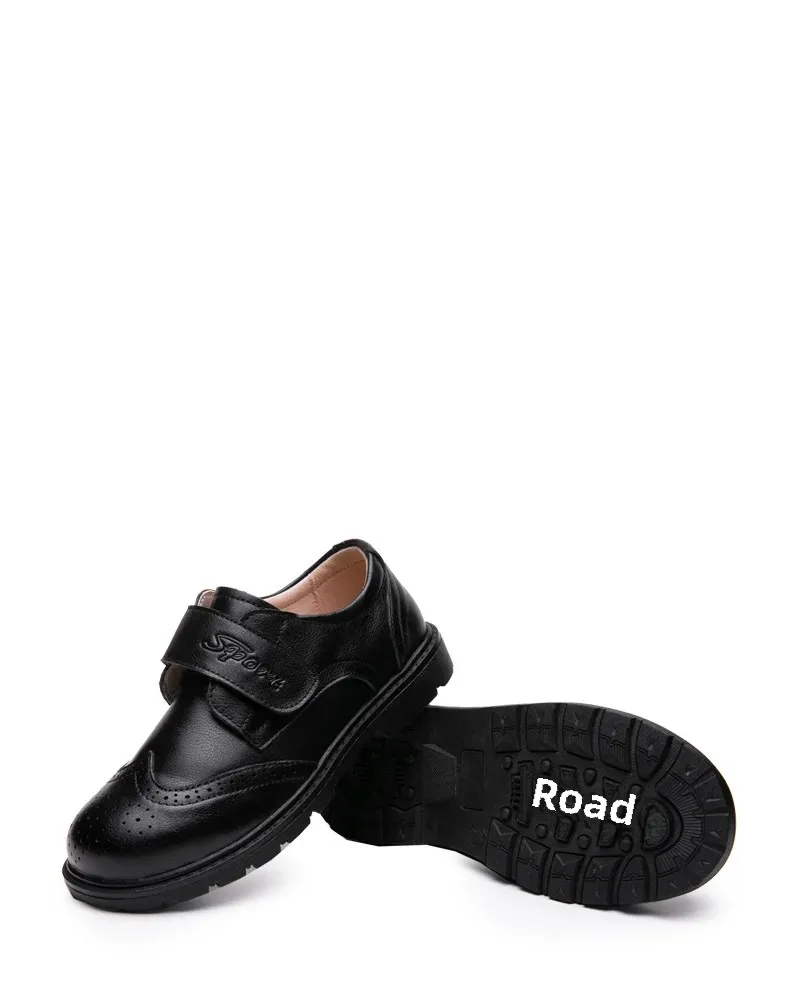 Boys Leather Shoes Fashionable Formal Black Leather Kids School Uniform Shoes Breathable Plastic Sole Comfortable for Primary Sc Boys Leather Shoes Fashionable Formal Black Leather Kids School Uniform Shoes Breathable Plastic Sole Comfortable for Primary Sc