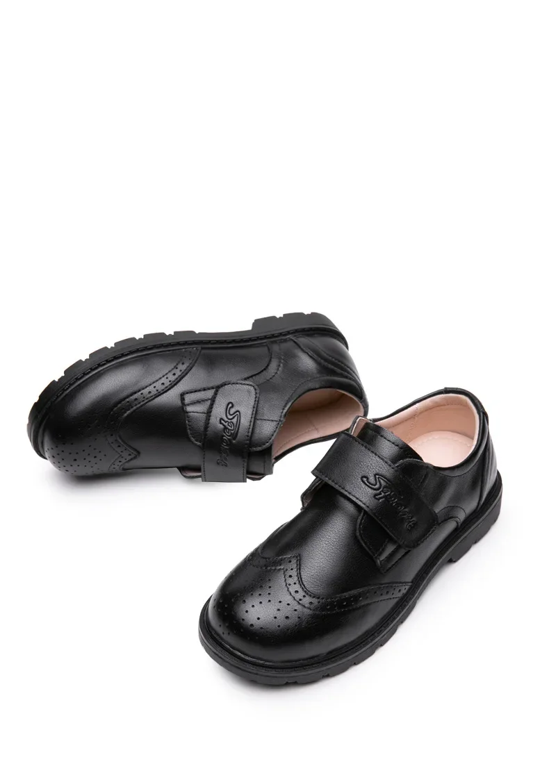 Boys Leather Shoes Fashionable Formal Black Leather Kids School Uniform Shoes Breathable Plastic Sole Comfortable for Primary Sc Boys Leather Shoes Fashionable Formal Black Leather Kids School Uniform Shoes Breathable Plastic Sole Comfortable for Primary Sc