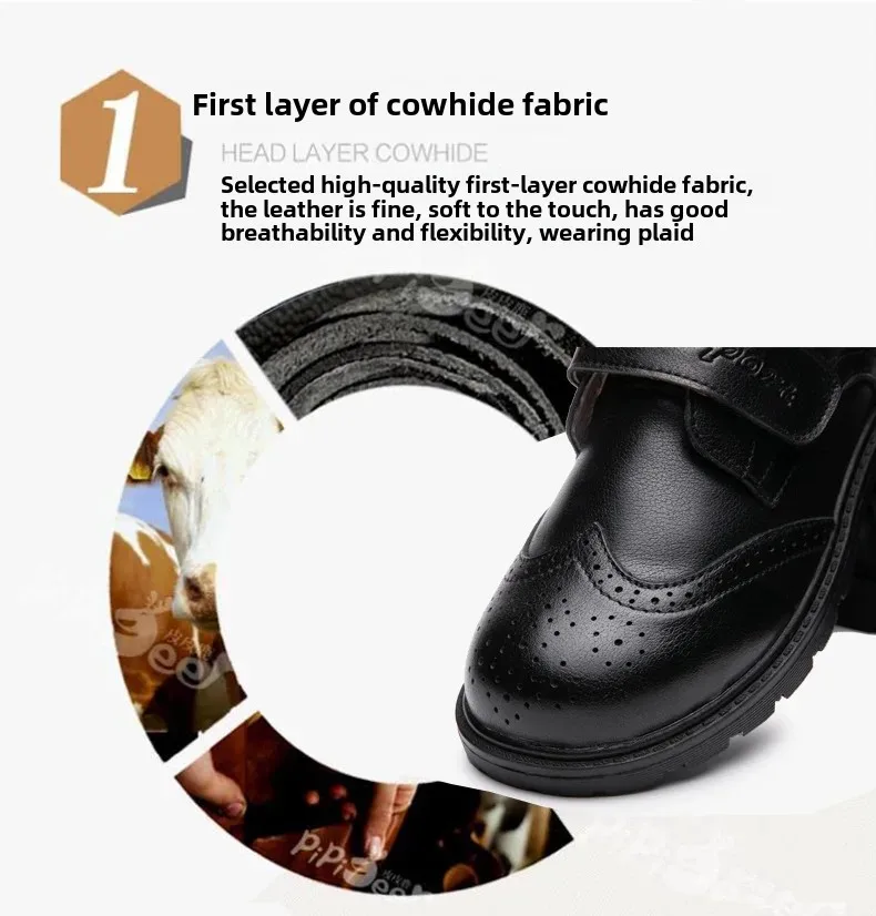 Boys Leather Shoes Fashionable Formal Black Leather Kids School Uniform Shoes Breathable Plastic Sole Comfortable for Primary Sc Boys Leather Shoes Fashionable Formal Black Leather Kids School Uniform Shoes Breathable Plastic Sole Comfortable for Primary Sc