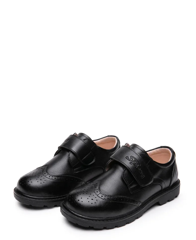 Boys Leather Shoes Fashionable Formal Black Leather Kids School Uniform Shoes Breathable Plastic Sole Comfortable for Primary Sc Boys Leather Shoes Fashionable Formal Black Leather Kids School Uniform Shoes Breathable Plastic Sole Comfortable for Primary Sc
