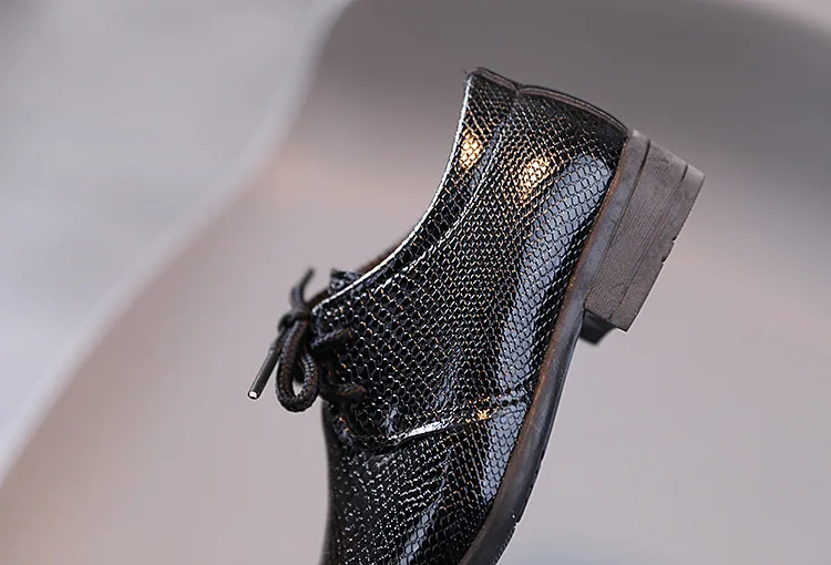 Child Boys Black Leather Shoes Britain Style for Party Wedding Low-heeled Lace-up Kids Fashion Student School Performance Shoes Child Boys Black Leather Shoes Britain Style for Party Wedding Low-heeled Lace-up Kids Fashion Student School Performance Shoes