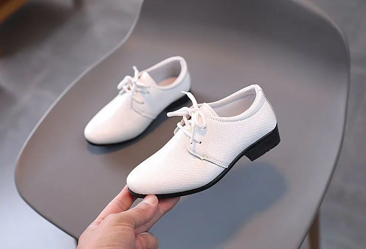 Child Boys Black Leather Shoes Britain Style for Party Wedding Low-heeled Lace-up Kids Fashion Student School Performance Shoes Child Boys Black Leather Shoes Britain Style for Party Wedding Low-heeled Lace-up Kids Fashion Student School Performance Shoes