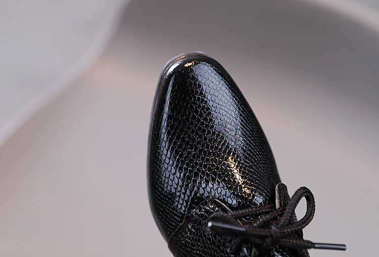 Child Boys Black Leather Shoes Britain Style for Party Wedding Low-heeled Lace-up Kids Fashion Student School Performance Shoes Child Boys Black Leather Shoes Britain Style for Party Wedding Low-heeled Lace-up Kids Fashion Student School Performance Shoes