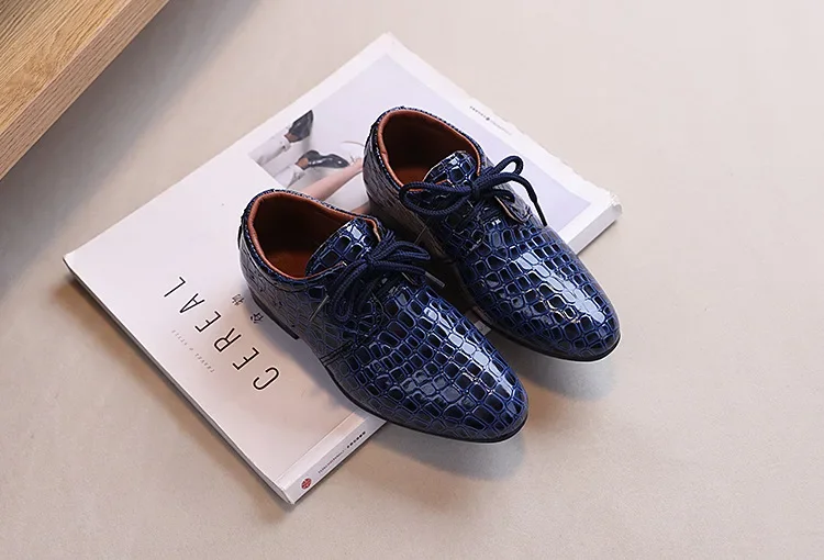 Boys Leather Shoes Spring Autumn Children's Flats Fashion British Style Lace-up Pointed Toe Kid School Uniform Performance Shoes Boys Leather Shoes Spring Autumn Children's Flats Fashion British Style Lace-up Pointed Toe Kid School Uniform Performance Shoes