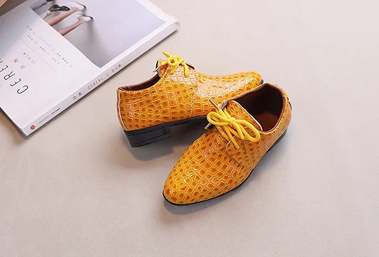 Boys Leather Shoes Spring Autumn Children's Flats Fashion British Style Lace-up Pointed Toe Kid School Uniform Performance Shoes Boys Leather Shoes Spring Autumn Children's Flats Fashion British Style Lace-up Pointed Toe Kid School Uniform Performance Shoes