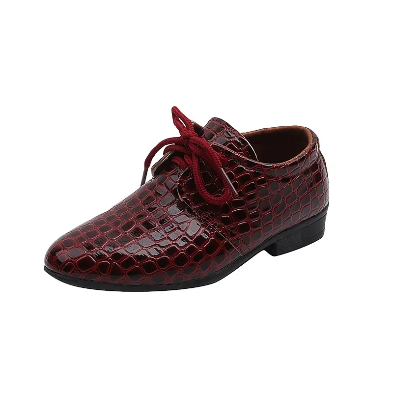Boys Leather Shoes Spring Autumn Children's Flats Fashion British Style Lace-up Pointed Toe Kid School Uniform Performance Shoes Boys Leather Shoes Spring Autumn Children's Flats Fashion British Style Lace-up Pointed Toe Kid School Uniform Performance Shoes