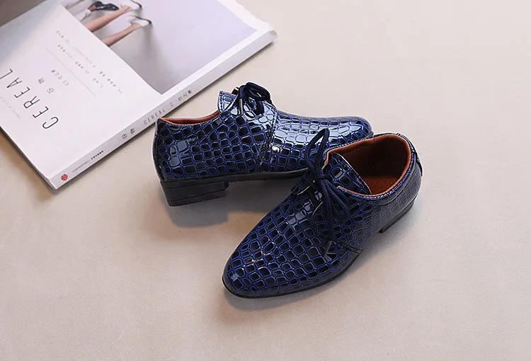 Boys Leather Shoes Spring Autumn Children's Flats Fashion British Style Lace-up Pointed Toe Kid School Uniform Performance Shoes Boys Leather Shoes Spring Autumn Children's Flats Fashion British Style Lace-up Pointed Toe Kid School Uniform Performance Shoes