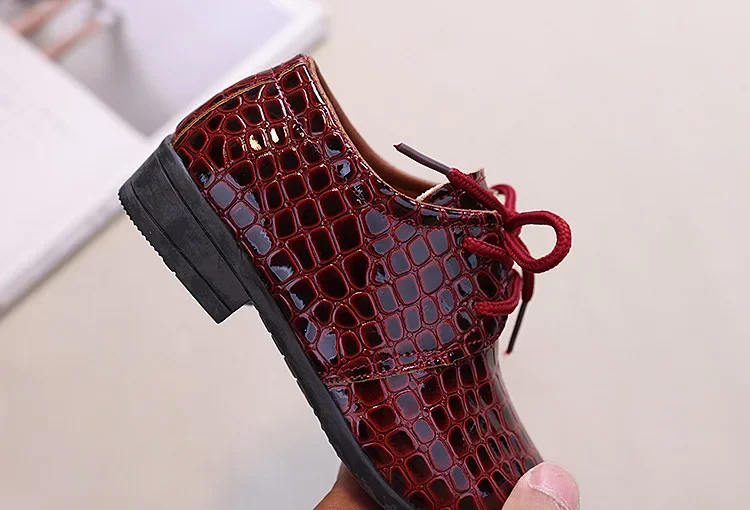 Boys Leather Shoes Spring Autumn Children's Flats Fashion British Style Lace-up Pointed Toe Kid School Uniform Performance Shoes Boys Leather Shoes Spring Autumn Children's Flats Fashion British Style Lace-up Pointed Toe Kid School Uniform Performance Shoes