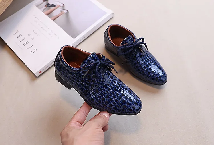 Boys Leather Shoes Spring Autumn Children's Flats Fashion British Style Lace-up Pointed Toe Kid School Uniform Performance Shoes Boys Leather Shoes Spring Autumn Children's Flats Fashion British Style Lace-up Pointed Toe Kid School Uniform Performance Shoes