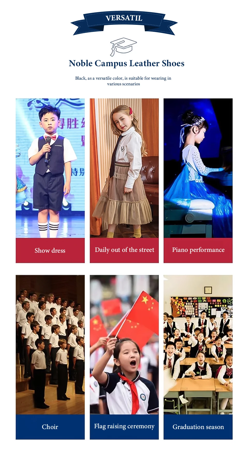 Campus Shoe Child Girl Middle School Student Shoe Children Boy Leather Shoes Early Boys Dress Shoes Soft Bottom Black High Kids