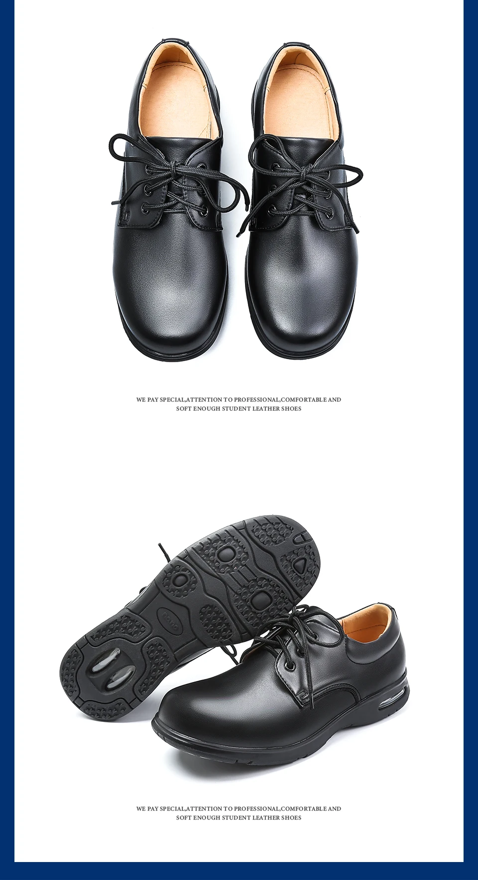 Campus Shoe Child Girl Middle School Student Shoe Children Boy Leather Shoes Early Boys Dress Shoes Soft Bottom Black High Kids
