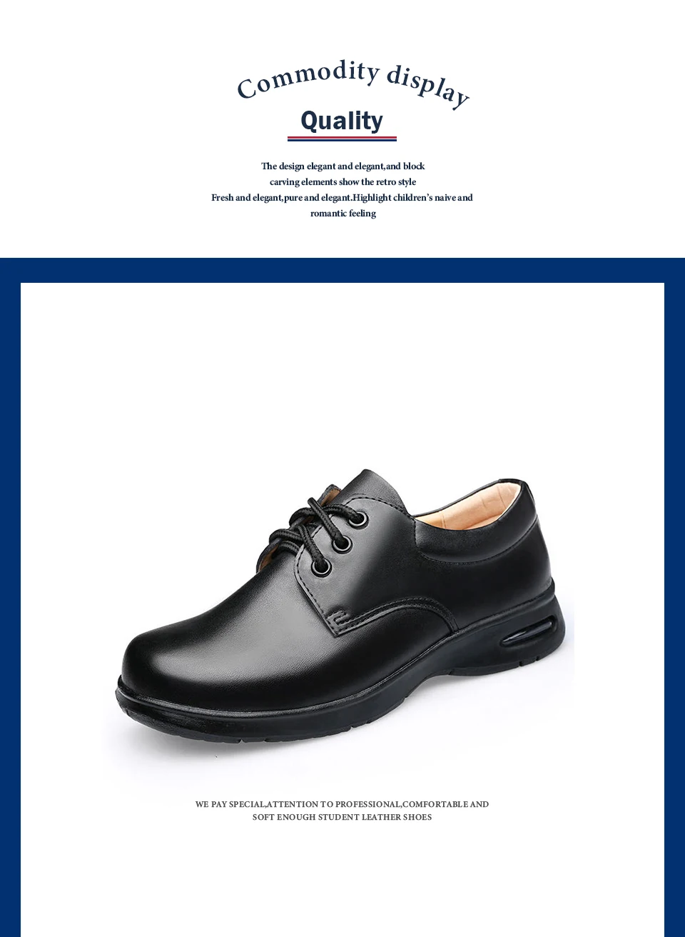 Campus Shoe Child Girl Middle School Student Shoe Children Boy Leather Shoes Early Boys Dress Shoes Soft Bottom Black High Kids