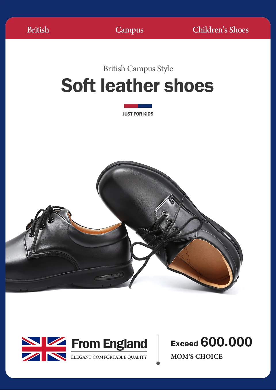 Campus Shoe Child Girl Middle School Student Shoe Children Boy Leather Shoes Early Boys Dress Shoes Soft Bottom Black High Kids