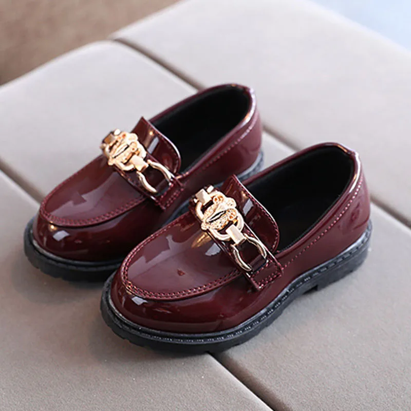 Children's Shoes Girls Autumn Princess Fashion Leather Shoes Kids Soft Sole British Style Black Student Performance Shoes
