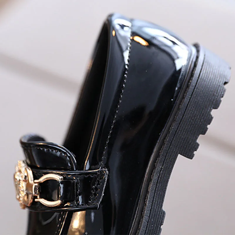 Children's Shoes Girls Autumn Princess Fashion Leather Shoes Kids Soft Sole British Style Black Student Performance Shoes