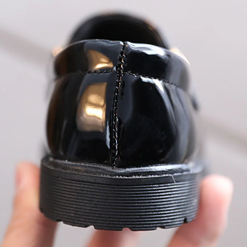 Children's Shoes Girls Autumn Princess Fashion Leather Shoes Kids Soft Sole British Style Black Student Performance Shoes