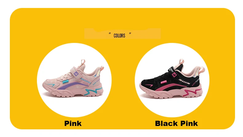 Children Sneaker Girls Shoes Leather Flat Kids Pink Shoes for Girl Lightweight Sports Running Tennis Sneaker Casual Students