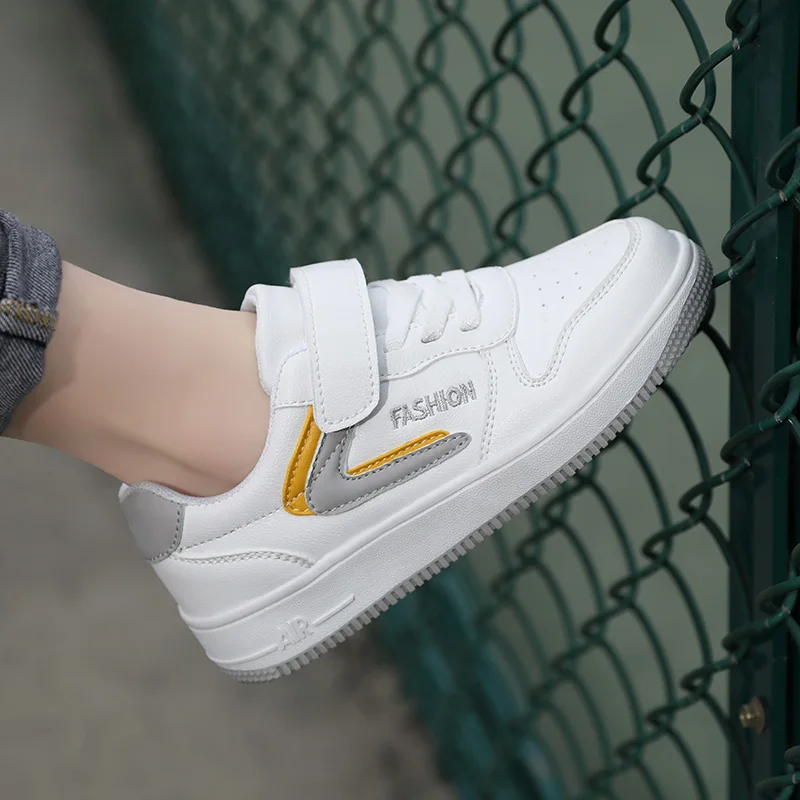 Kids Shoes Girls Sneakers Cute 7 To 12 Years Children Sneakers Casual PU Leather White Skateboard Sports Tennis Shoes for Girl