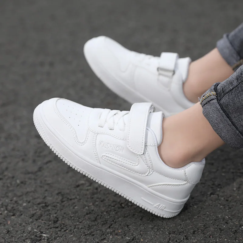 Kids Shoes Girls Sneakers Cute 7 To 12 Years Children Sneakers Casual PU Leather White Skateboard Sports Tennis Shoes for Girl