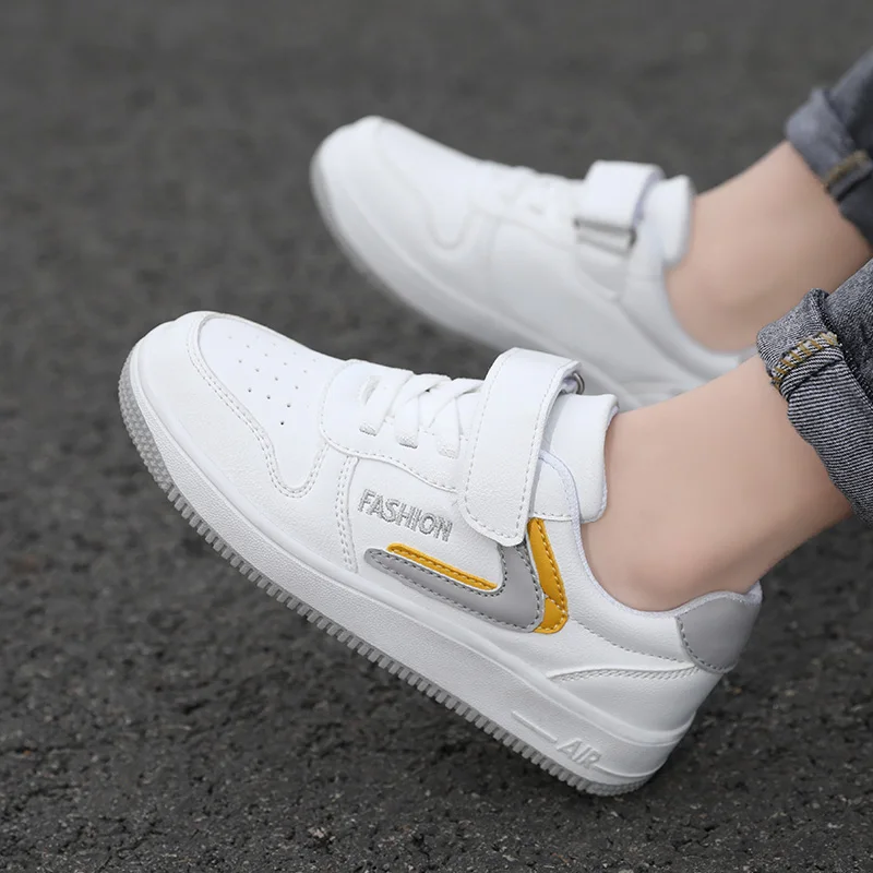 Kids Shoes Girls Sneakers Cute 7 To 12 Years Children Sneakers Casual PU Leather White Skateboard Sports Tennis Shoes for Girl