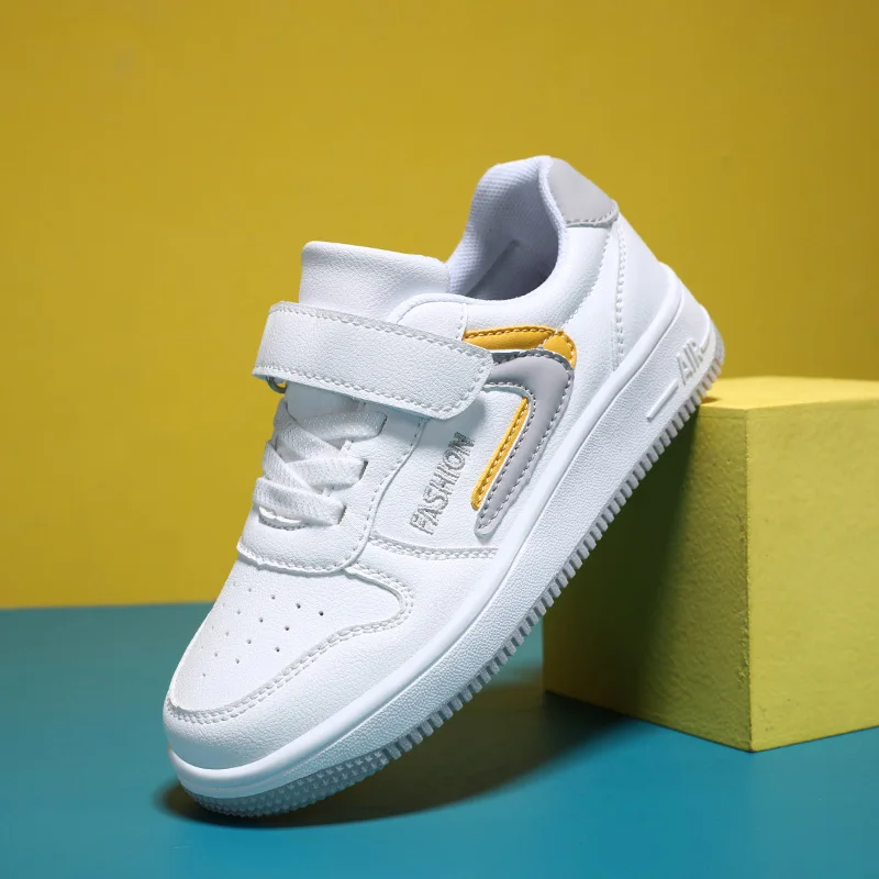 Kids Shoes Girls Sneakers Cute 7 To 12 Years Children Sneakers Casual PU Leather White Skateboard Sports Tennis Shoes for Girl