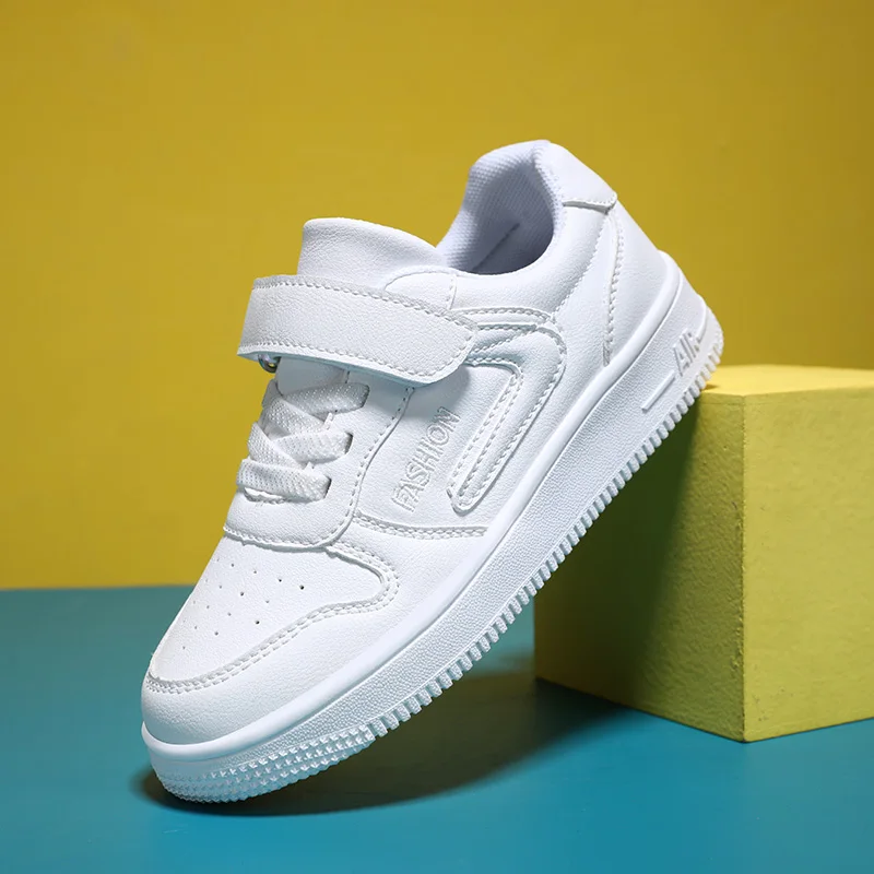 Kids Shoes Girls Sneakers Cute 7 To 12 Years Children Sneakers Casual PU Leather White Skateboard Sports Tennis Shoes for Girl