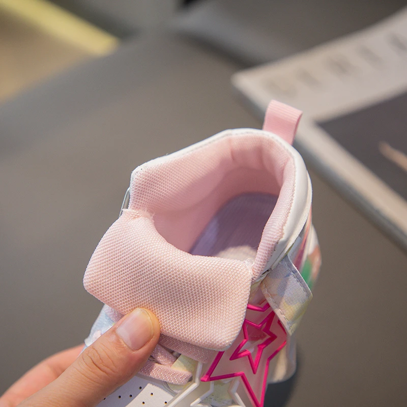 Girls Sneakers Children's Casual Sneaker Fashion Candy Color Kids Sports Shoes for Girl High Top Tennis Skate Shoes Toddlers