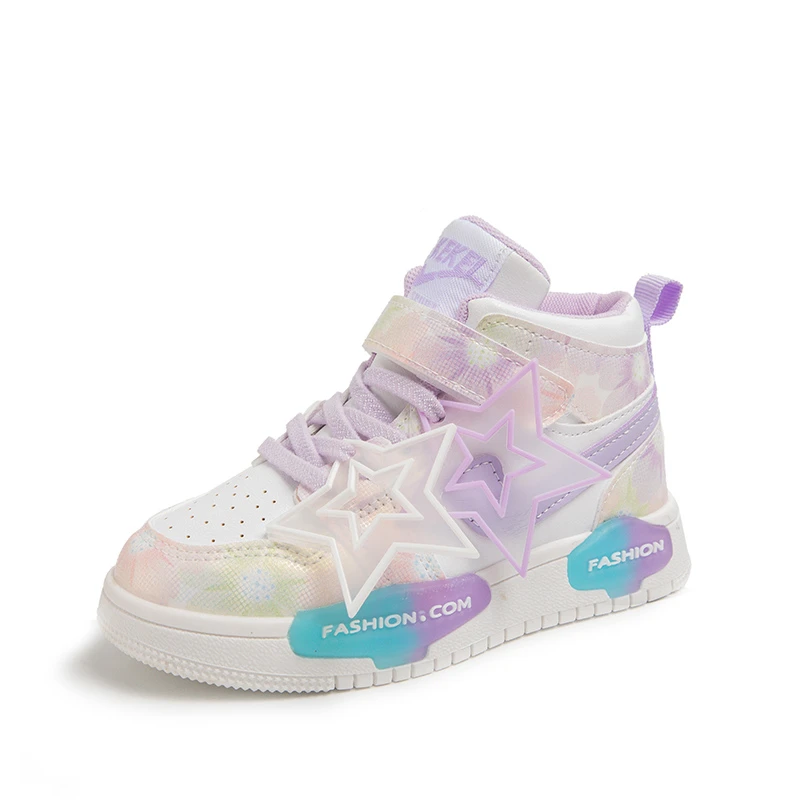 Girls Sneakers Children's Casual Sneaker Fashion Candy Color Kids Sports Shoes for Girl High Top Tennis Skate Shoes Toddlers