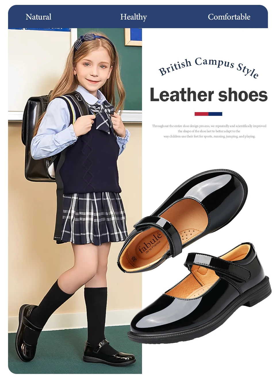 Performance Shoes Princess Girl Shoe British Style Mary Jane Student Black Soft Bottom Child Barefoot Women's Leather Shoes Kids