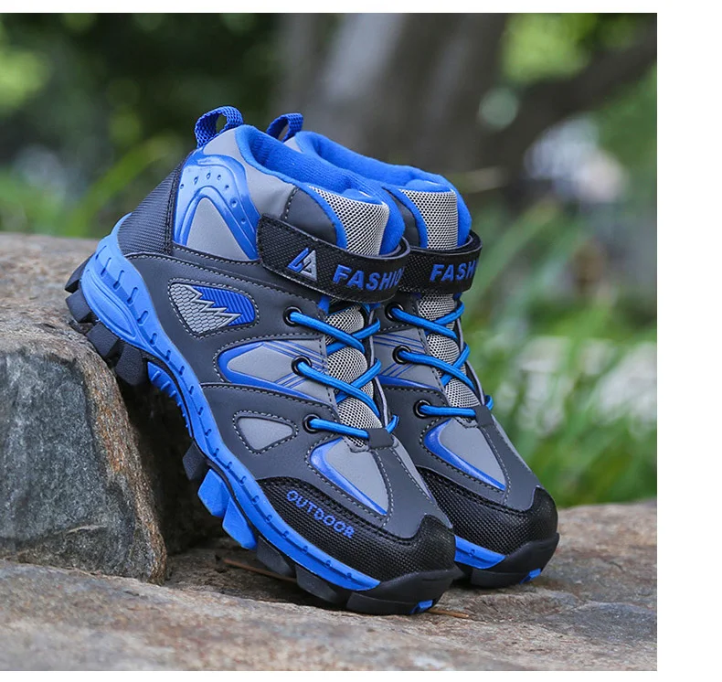 Boys Casual Shoes Winter Warm Children Sneakers High-top Anti-Slip Kids Trainers Waterproof Sport Footwear Fashion Autumn Rubber