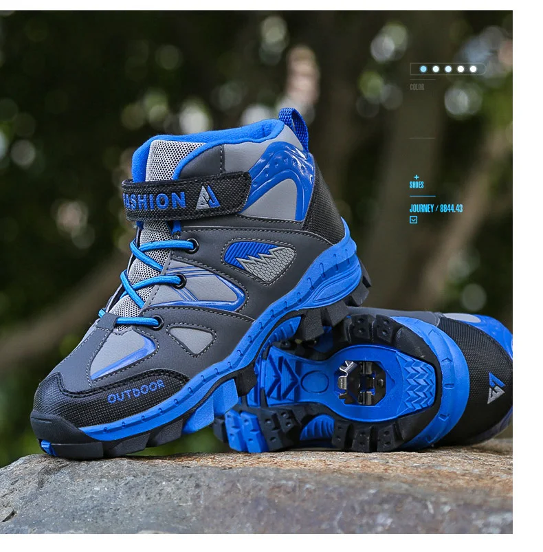 Boys Casual Shoes Winter Warm Children Sneakers High-top Anti-Slip Kids Trainers Waterproof Sport Footwear Fashion Autumn Rubber