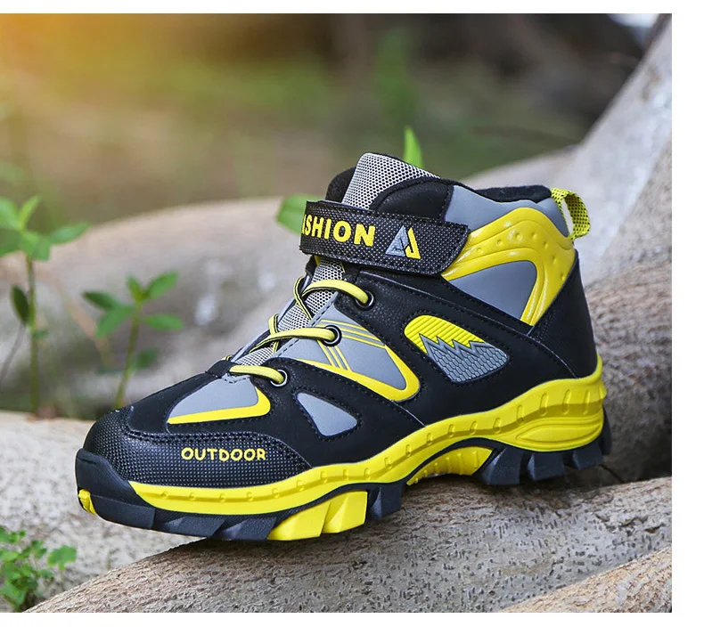 Boys Casual Shoes Winter Warm Children Sneakers High-top Anti-Slip Kids Trainers Waterproof Sport Footwear Fashion Autumn Rubber
