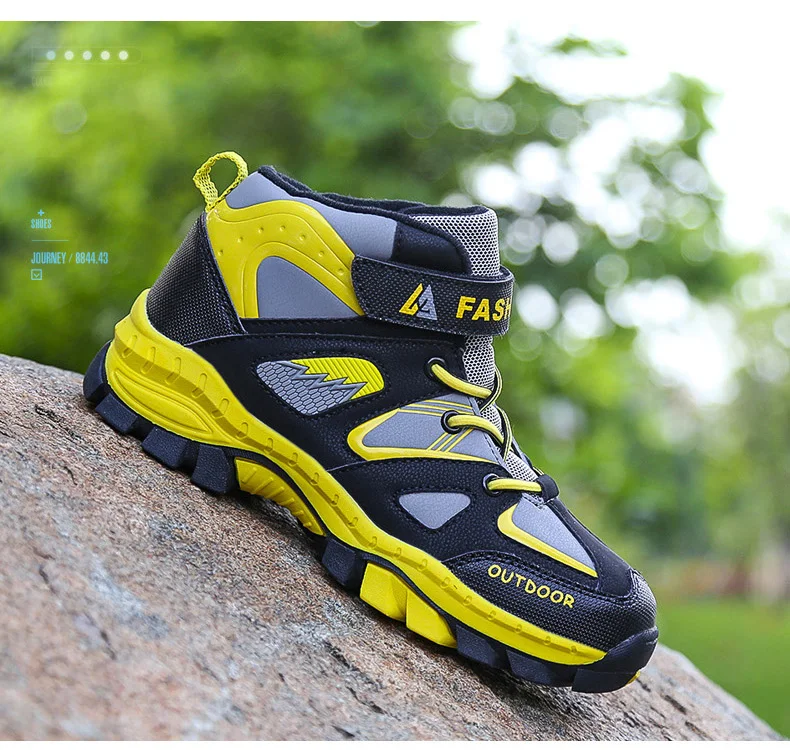 Boys Casual Shoes Winter Warm Children Sneakers High-top Anti-Slip Kids Trainers Waterproof Sport Footwear Fashion Autumn Rubber