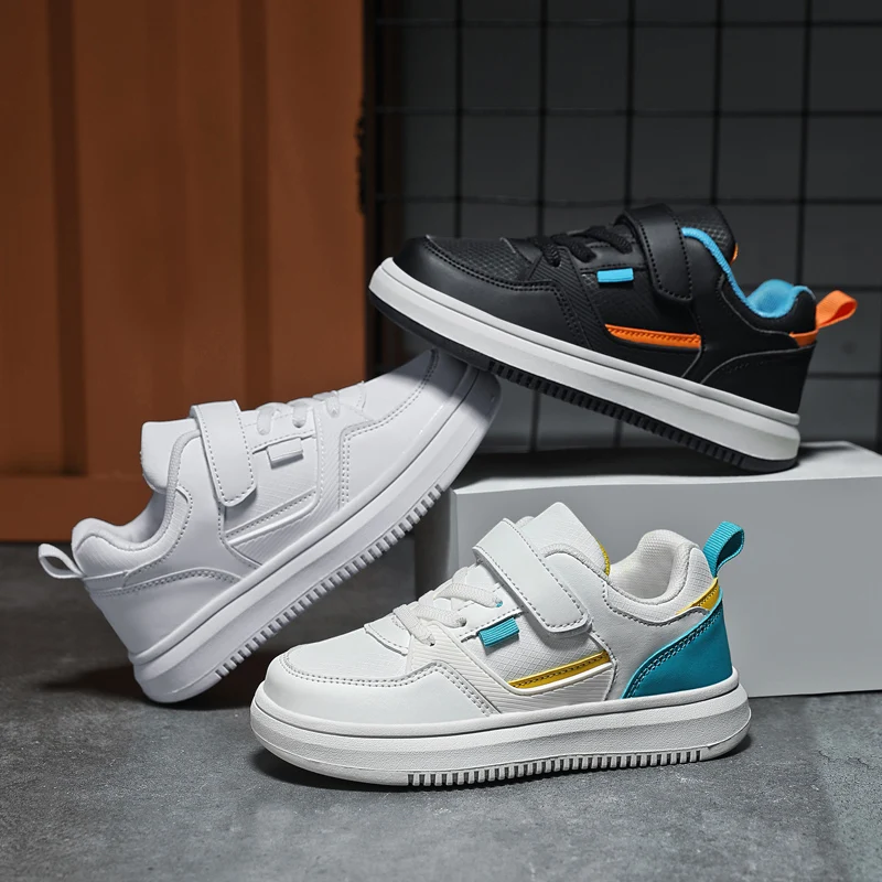 Kids Sneakers Boys Luxury Shoes Leather White Casual Flat Sneakers Autumn Fashion Running Sports Shoes for Boys