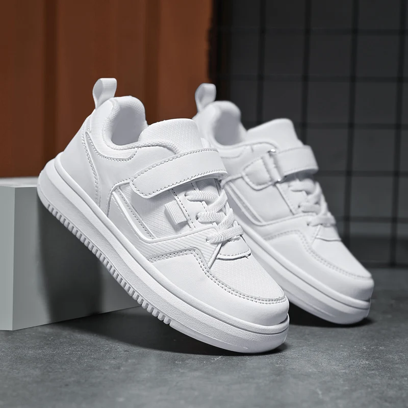 Kids Sneakers Boys Luxury Shoes Leather White Casual Flat Sneakers Autumn Fashion Running Sports Shoes for Boys