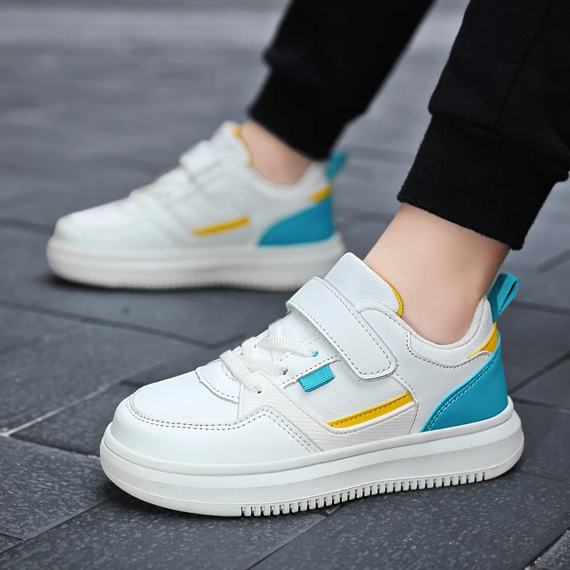Kids Sneakers Boys Luxury Shoes Leather White Casual Flat Sneakers Autumn Fashion Running Sports Shoes for Boys