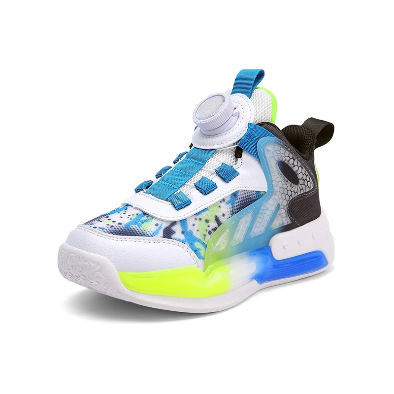 Rotating button Sneakers For Boys Breathable Mesh Basketball Shoes aged 7-14 Kids School Tennis Training 8 to 12 years old 2024 Rotating button Sneakers For Boys Breathable Mesh Basketball Shoes aged 7-14 Kids School Tennis Training 8 to 12 years old 2024