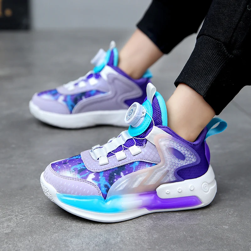 Rotating button Sneakers For Boys Breathable Mesh Basketball Shoes aged 7-14 Kids School Tennis Training 8 to 12 years old 2024 Rotating button Sneakers For Boys Breathable Mesh Basketball Shoes aged 7-14 Kids School Tennis Training 8 to 12 years old 2024