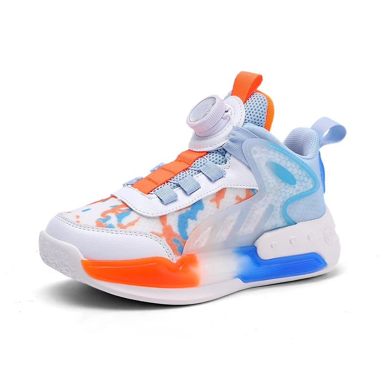 Rotating button Sneakers For Boys Breathable Mesh Basketball Shoes aged 7-14 Kids School Tennis Training 8 to 12 years old 2024 Rotating button Sneakers For Boys Breathable Mesh Basketball Shoes aged 7-14 Kids School Tennis Training 8 to 12 years old 2024