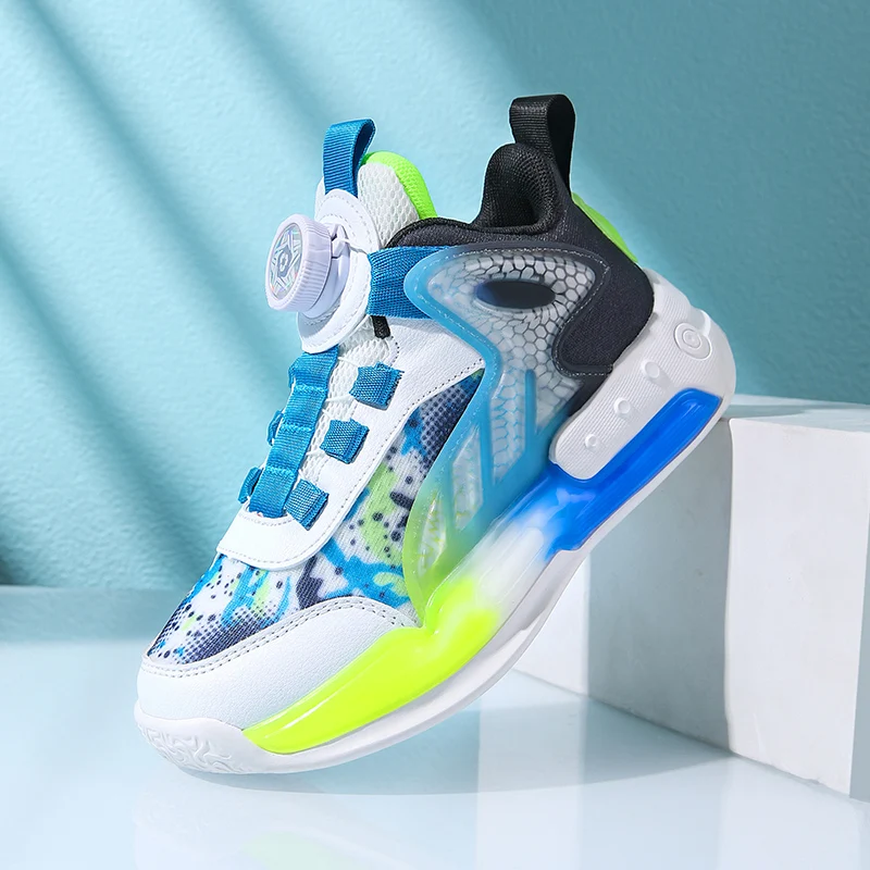 Rotating button Sneakers For Boys Breathable Mesh Basketball Shoes aged 7-14 Kids School Tennis Training 8 to 12 years old 2024 Rotating button Sneakers For Boys Breathable Mesh Basketball Shoes aged 7-14 Kids School Tennis Training 8 to 12 years old 2024