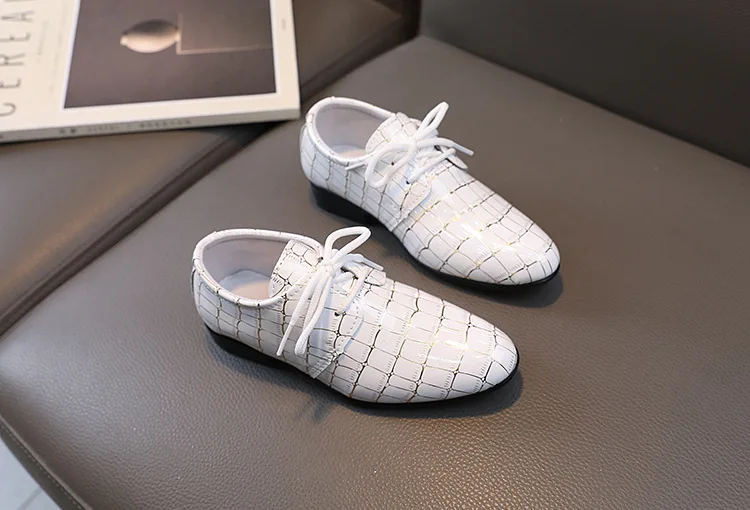 Children's Leather Shoes Fashion Lace-up Boys School Versatile Performance Low-heels Causal Kids Black White Dress Single Shoes Children's Leather Shoes Fashion Lace-up Boys School Versatile Performance Low-heels Causal Kids Black White Dress Single Shoes
