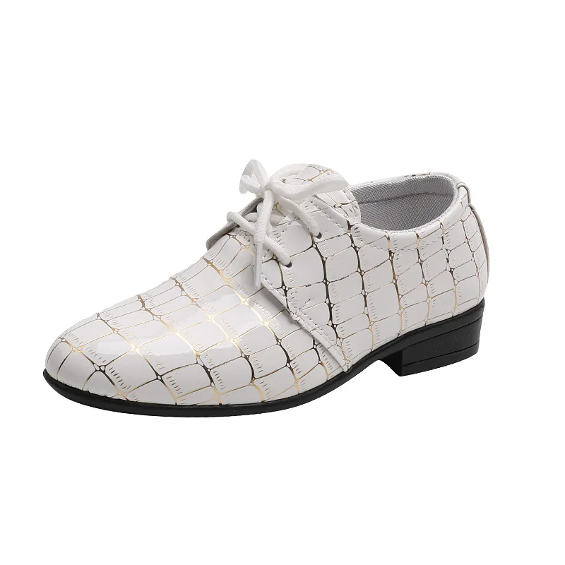 Children's Leather Shoes Fashion Lace-up Boys School Versatile Performance Low-heels Causal Kids Black White Dress Single Shoes Children's Leather Shoes Fashion Lace-up Boys School Versatile Performance Low-heels Causal Kids Black White Dress Single Shoes
