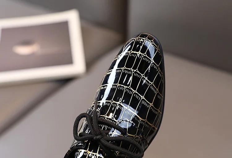 Children's Leather Shoes Fashion Lace-up Boys School Versatile Performance Low-heels Causal Kids Black White Dress Single Shoes Children's Leather Shoes Fashion Lace-up Boys School Versatile Performance Low-heels Causal Kids Black White Dress Single Shoes