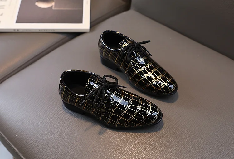 Children's Leather Shoes Fashion Lace-up Boys School Versatile Performance Low-heels Causal Kids Black White Dress Single Shoes Children's Leather Shoes Fashion Lace-up Boys School Versatile Performance Low-heels Causal Kids Black White Dress Single Shoes